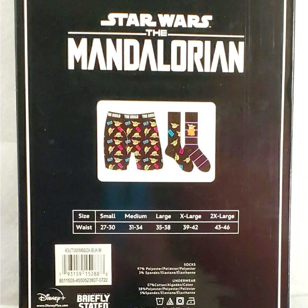 Star Wars The Child Boxer Brief Mens Size M(31-34) And 2 Pair Crew Sock Gift Set - Picture 12 of 12